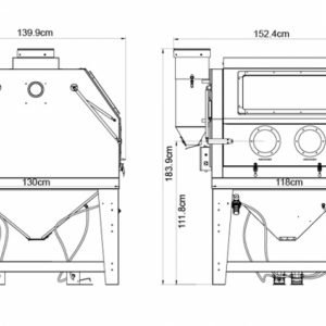 Cabine de sablage 1200L - Double ouverture supérieure – Image 4