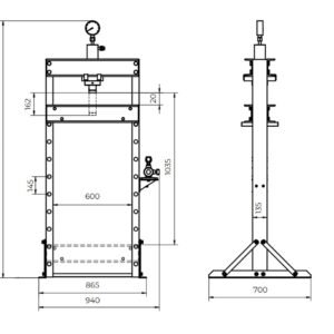 Presse d’atelier hydraulique Holzmann WP30ECO – Image 2