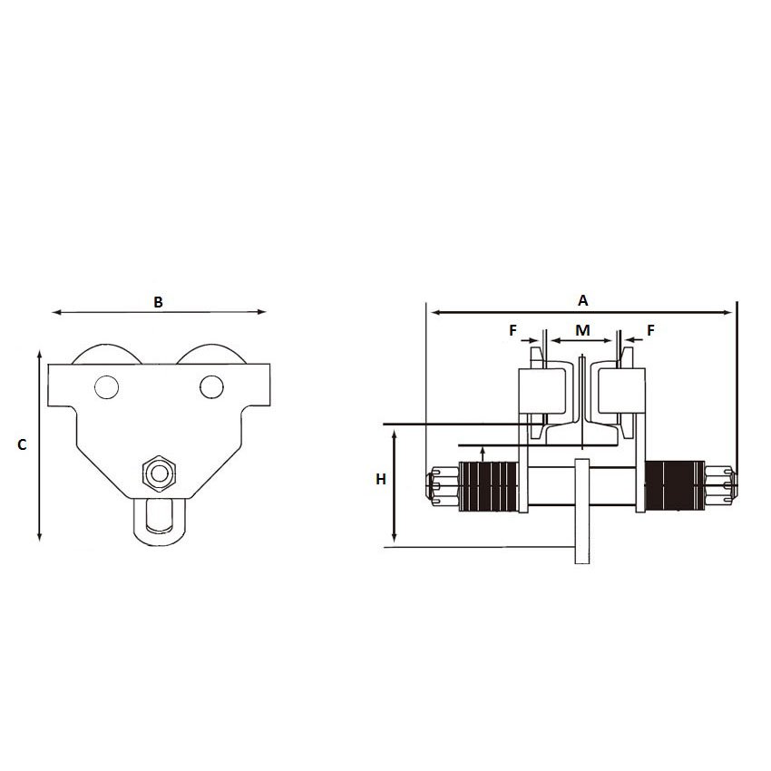 Chariot porte palan 2000kg PT20-2