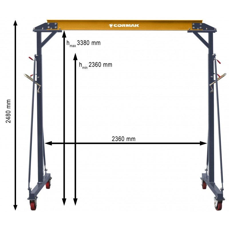 Grue Portique mobile d'atelier 1Tonne - 1000kg Cormak PK1.