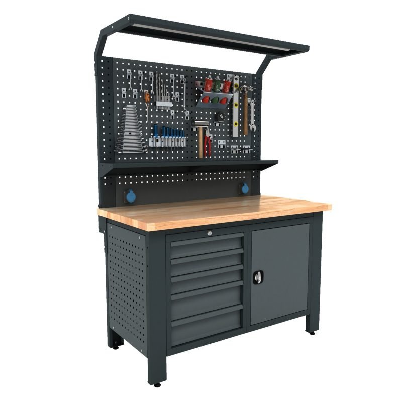 Etabli atelier métallique avec rangement VWBG01