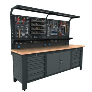 Etabli atelier métallique avec rangement VWBG02