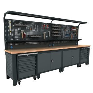 Etabli atelier métallique avec rangement VWBG03
