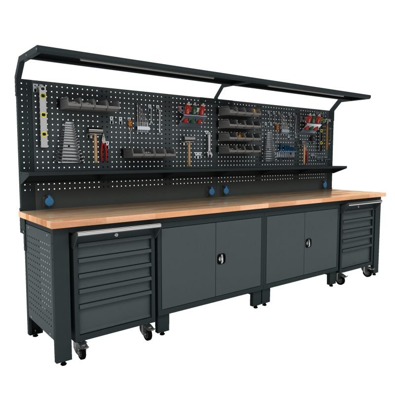Etabli atelier métallique avec rangement VWBG03