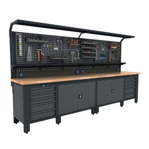 Etabli atelier métallique avec rangement VWBG04