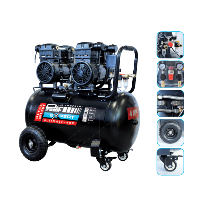 Compresseur silencieux 100 litres 4cv 230V