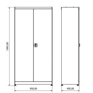 Armoire d'atelier 2 portes + 2 tiroirs VBG95D2L 04