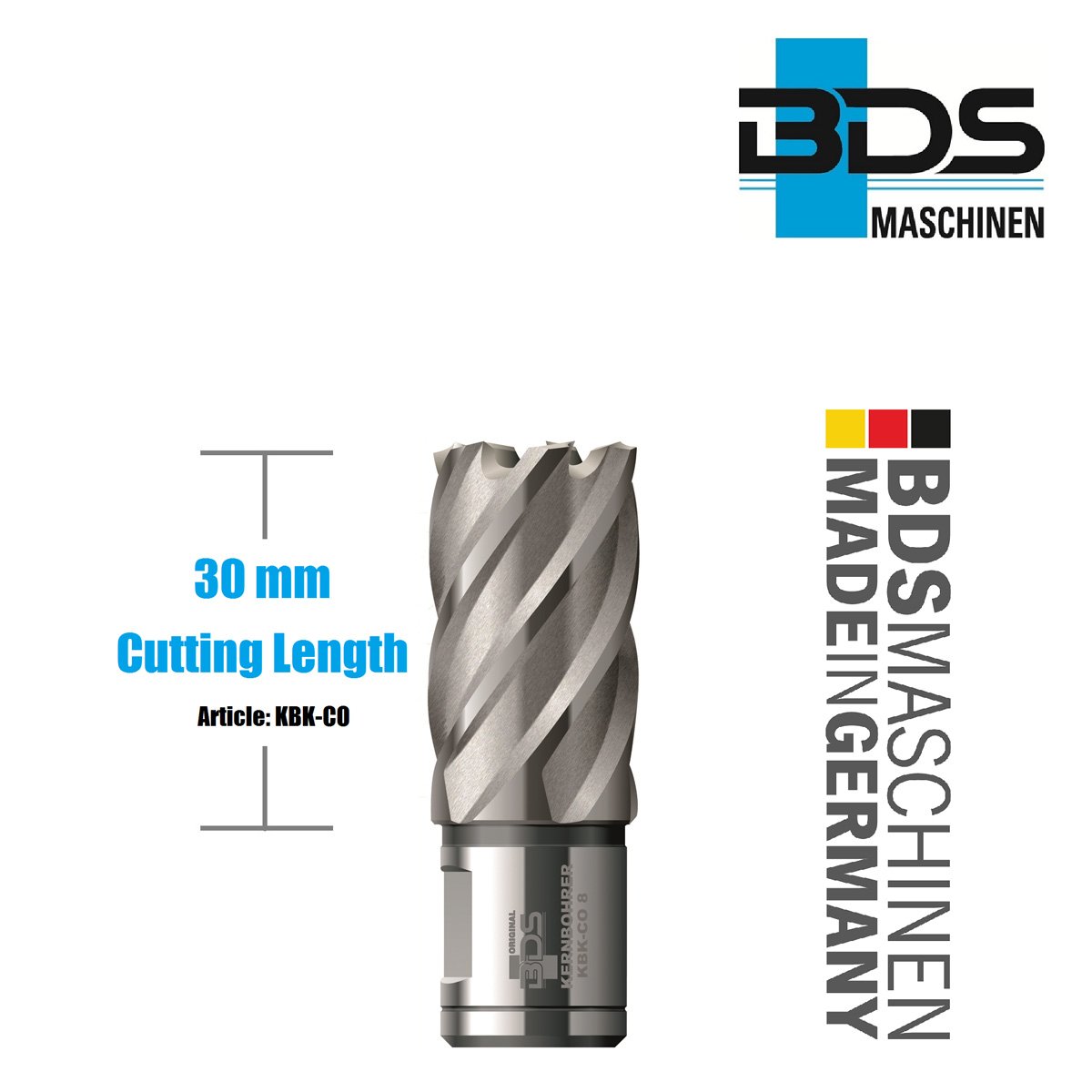 Fraise-à-carotter-30mm-HSS-Co8-Weldon-BDS-Maschinen-KBK-CO